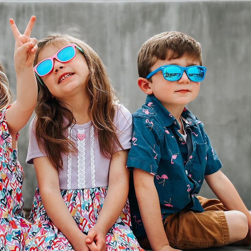 Polarized TR90 Kids Sunglasses – UV400 Silicone Shades for Outdoor Activities
