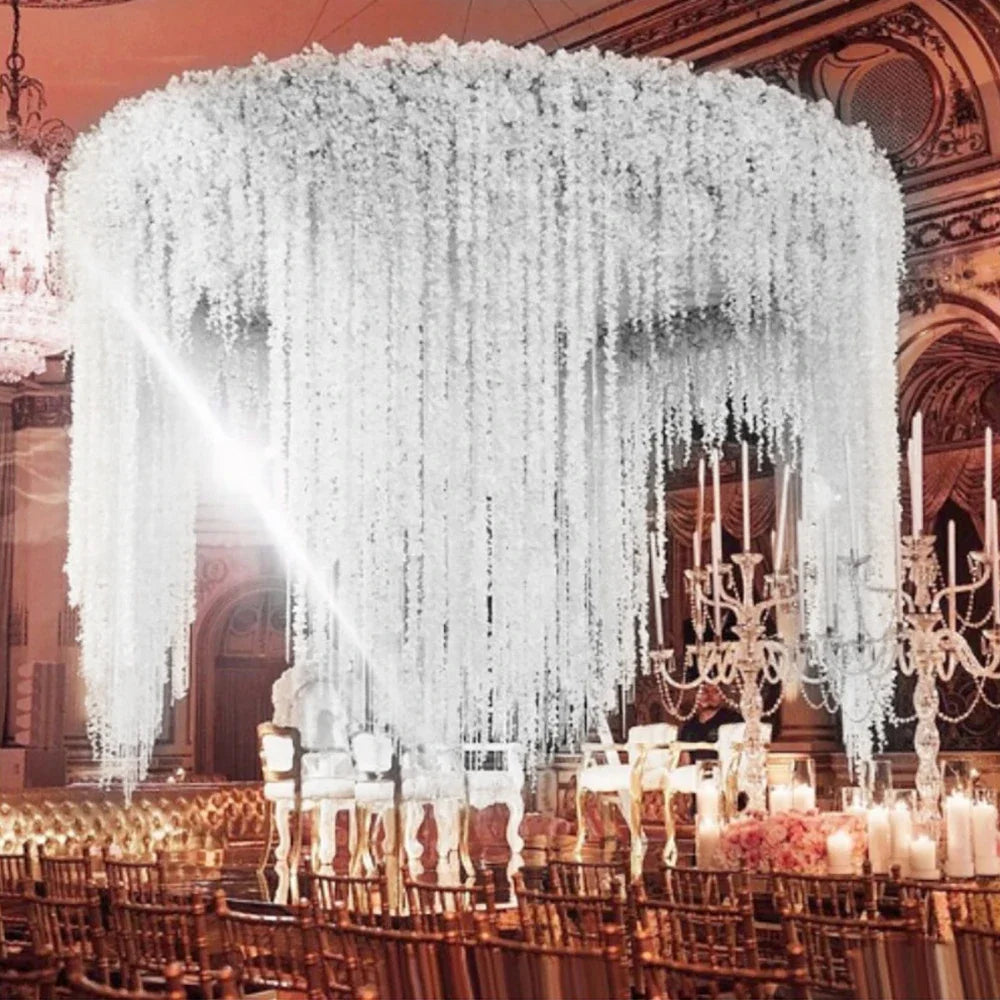Artificial Wisteria Flower Garland – Hanging Vines for Wedding Party Decor
