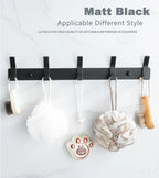 Modern Aluminum Wall Hooks – Black Towel Hanger for Bathroom and Coat Storage