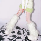 Faux Fur Leg Warmers – Lolita Harajuku Style Boot Covers for Winter Cosplay