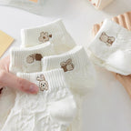 Cartoon Printed Knit Short Socks – Breathable Cotton for Casual Daily Wear