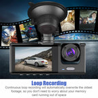 Triple Lens Car Dash Cam – 1080P 3-Channel Video Recorder for Vehicle Security