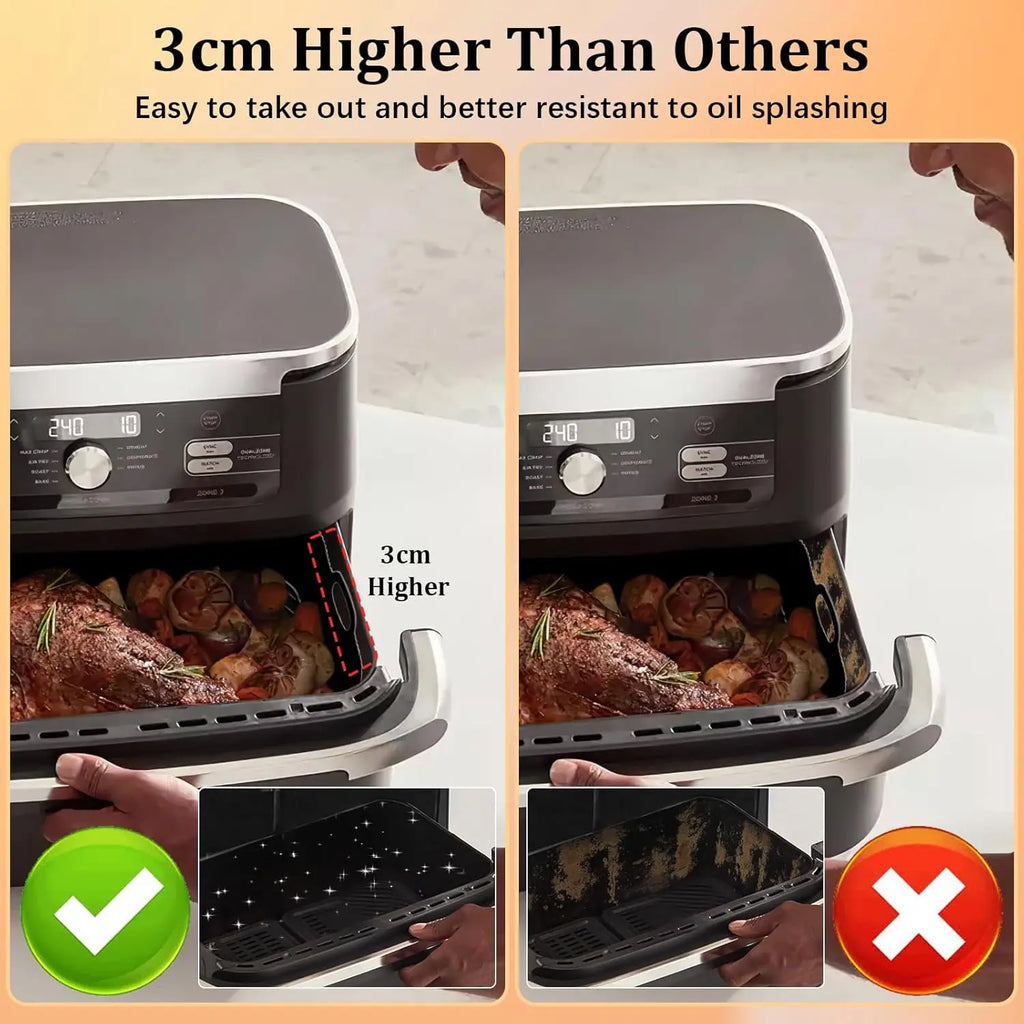Reusable Silicone Air Fryer Tray – Non-Stick Baking Basket for Ninja Foodi