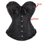 Victorian Jacquard Corset Top – Lace Up Gothic Bustier for Cosplay