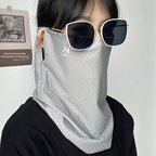 Ice Silk Sun Protection Scarf – Breathable Face Veil for Cycling and Travel