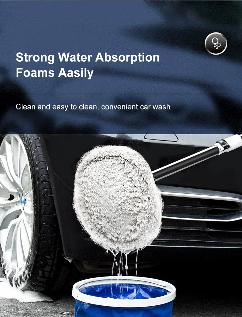 Telescoping Car Wash Brush – Soft Chenille Mop for Auto Detailing