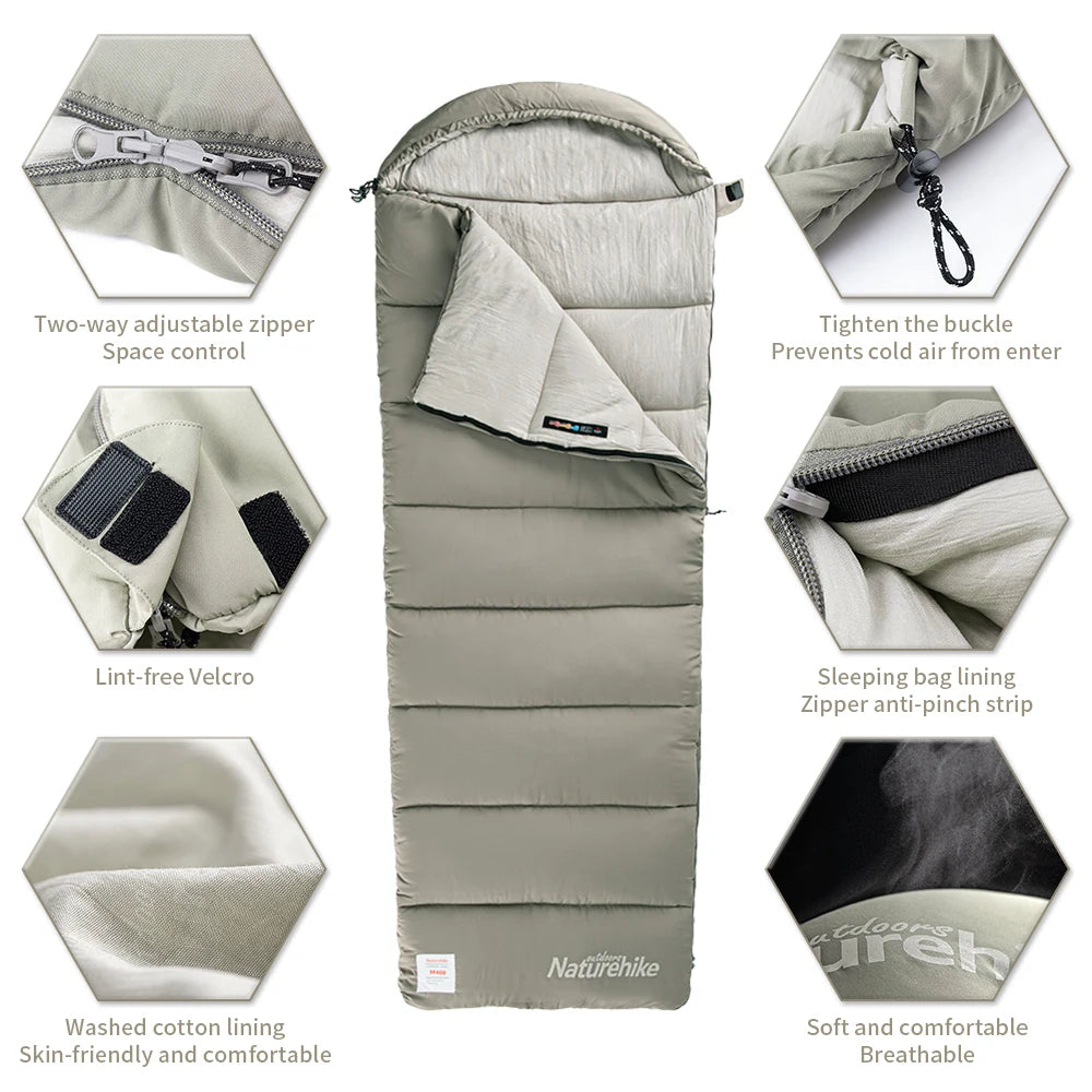 Ultralight Winter Sleeping Bag – Waterproof Hooded Gear for Outdoor Camping