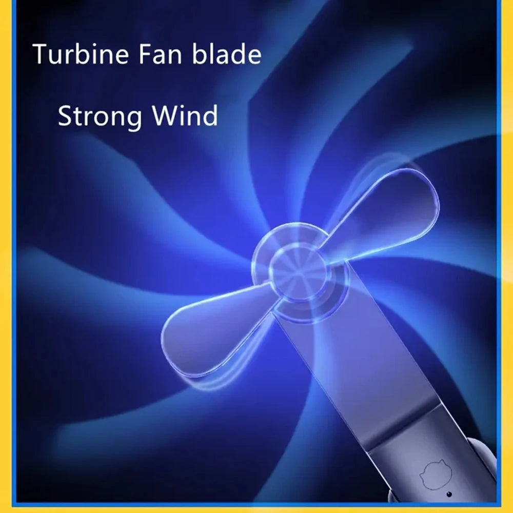Portable Handheld Turbo Fan – Rechargeable Personal Cooler for Outdoor Travel