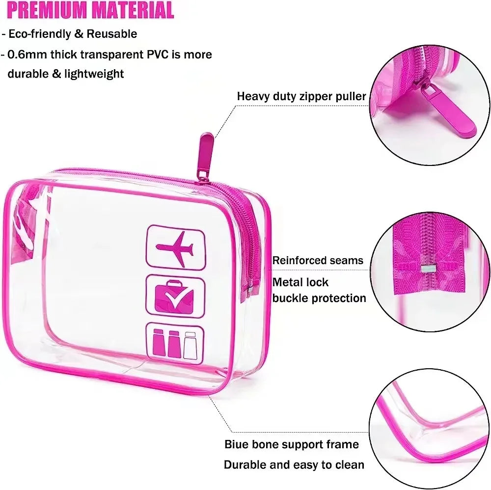 Transparent PVC Travel Toiletry Bag – Waterproof Cosmetic Organizer for Packing