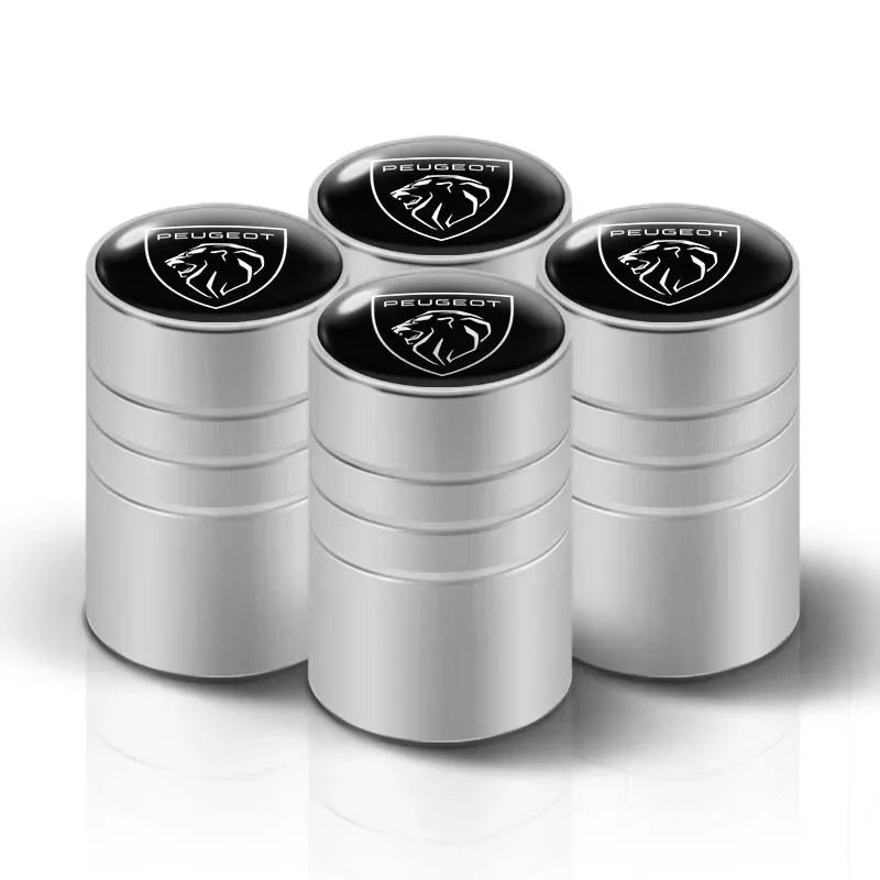 Metal Car Tire Valve Caps – Logo Emblem Decoration for Peugeot Vehicles