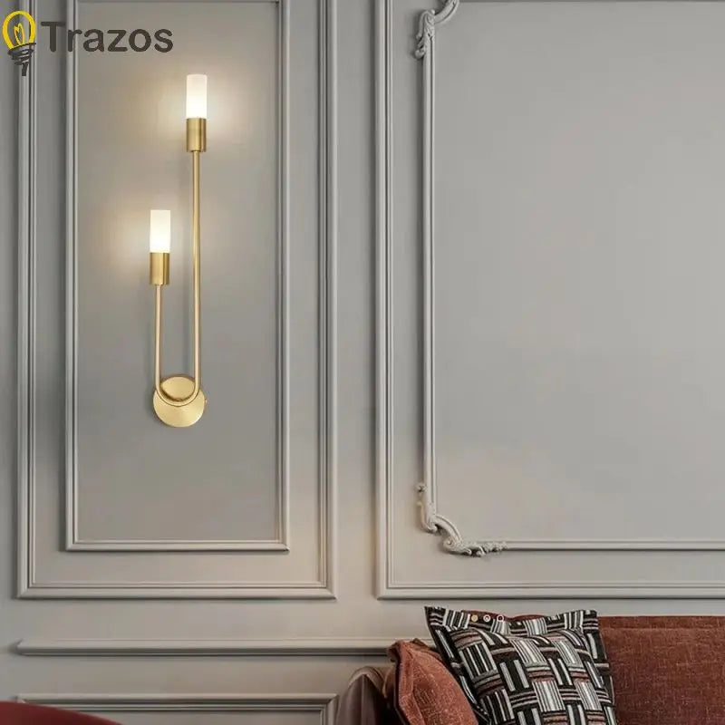 Modern LED Wall Lamp – Minimalist Black and Gold Lighting for Home Decor