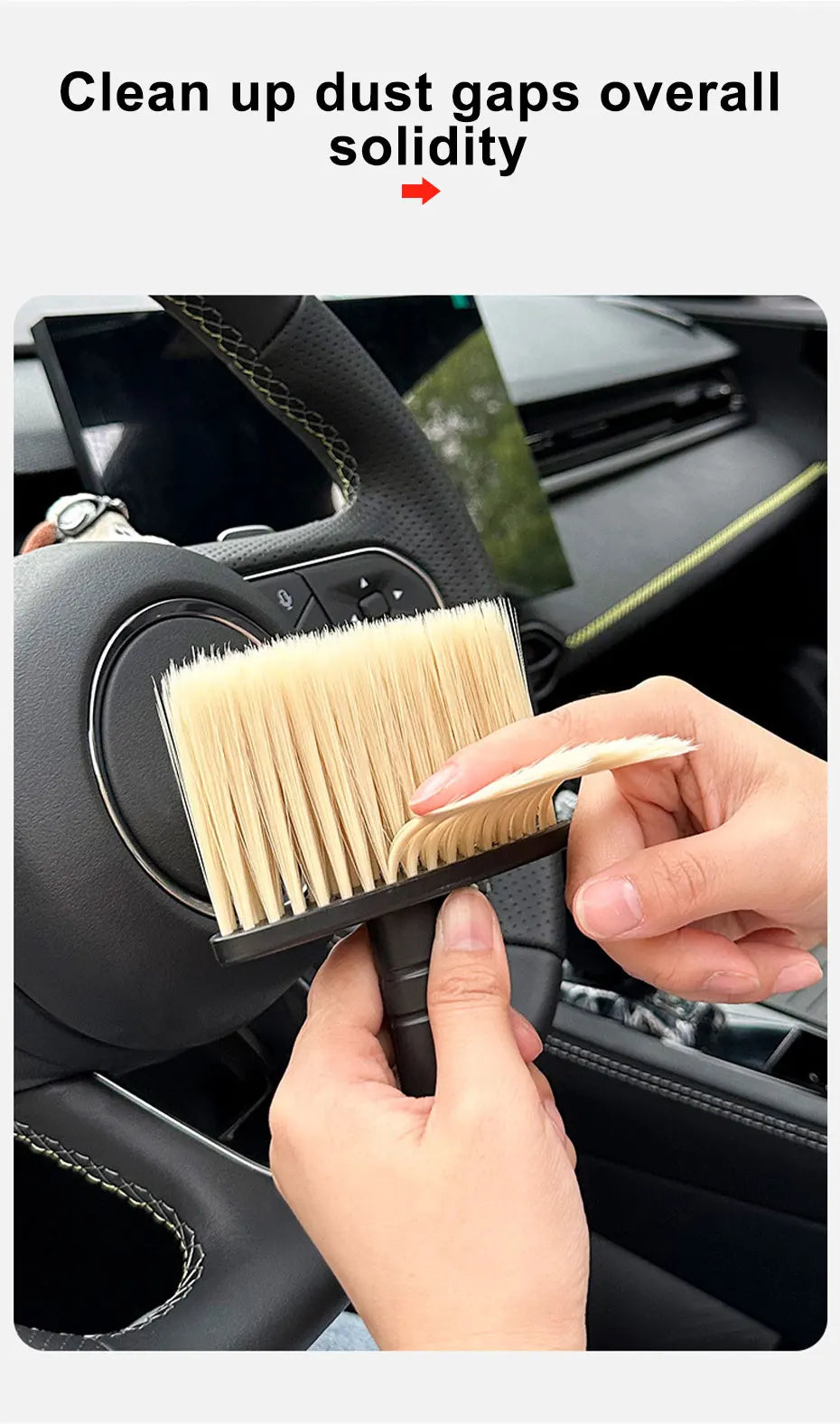 Soft Bristle Cleaning Brush – Dust Removal Tool for Car Interior Detailing
