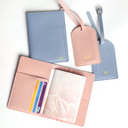 Custom Name Passport Cover Set – Personalized Leather Luggage Tag for Travel