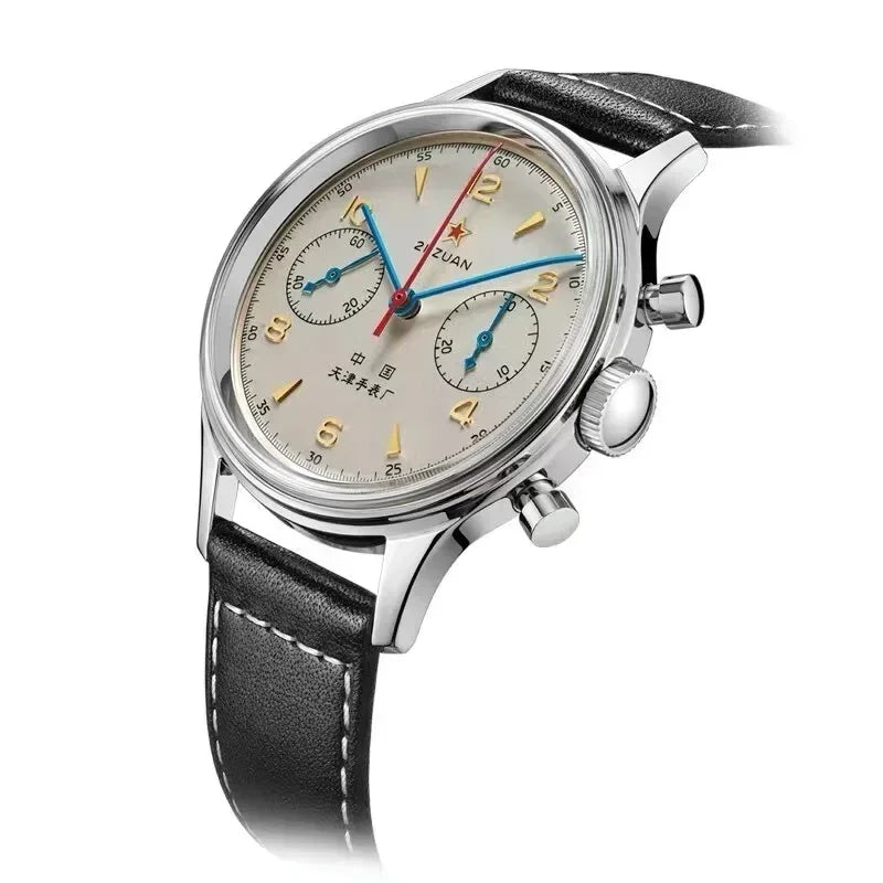 Vintage Pilot Chronograph – 42mm Automatic Waterproof Watch for Men