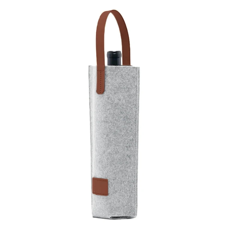 Felt Single Wine Bottle Tote – Padded Insulated Carrier for Gift Giving