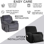 Printed Elastic Recliner Cover – Stretch Slipcover for Living Room Furniture