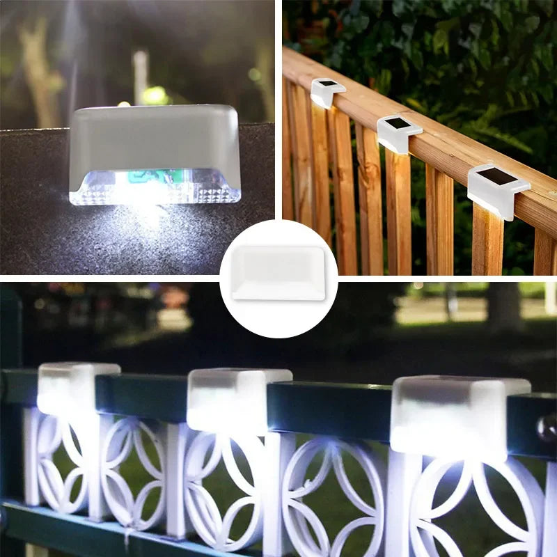 Warm White Solar LED Step Light – Waterproof Outdoor Lamp for Garden Patio