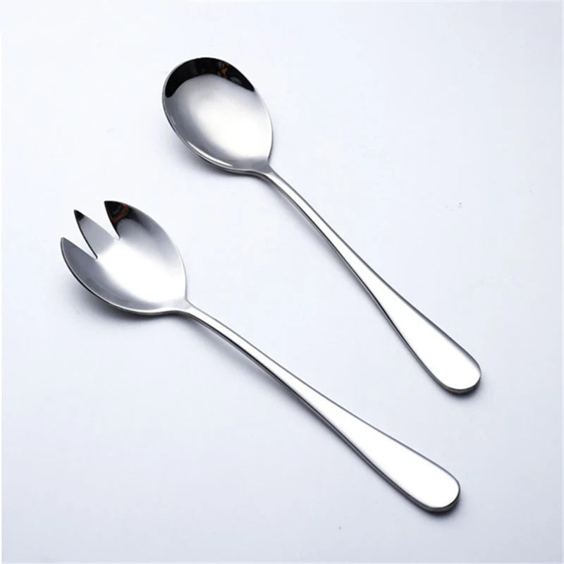 Stainless Steel Salad Servers – European Style Utensils for Kitchen Dining