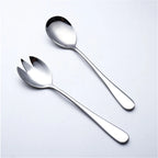 Stainless Steel Salad Servers – European Style Utensils for Kitchen Dining