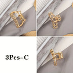 Gold Metal Heart Hair Claw Clips – Non Slip Geometric Barrettes for Daily Wear