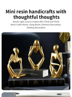 Abstract Figure Sculpture – Minimalist Resin Ornament for Modern Home Decor