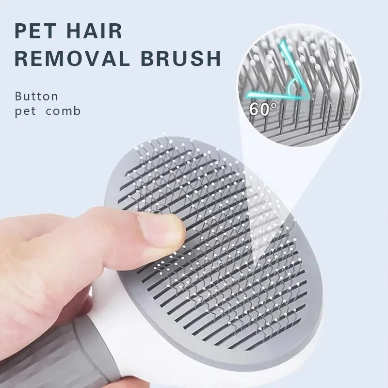Self-Cleaning Pet Grooming Brush – Dematting Tool for Dogs and Cats