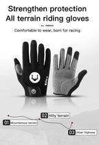 Anti-Slip Full Finger Cycling Gloves – Breathable MTB Gear for Men and Women