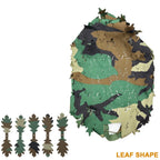 3D Camo Mesh Helmet Cover – Laser Cut Leaf Accessory for Airsoft and Hunting