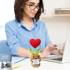 Knitted Heart Flower Doll – Positive Energy Plush for Desk Decor Gifts