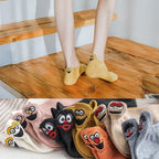 Embroidered Expression Ankle Socks – Kawaii Cotton Fashion for Casual Wear
