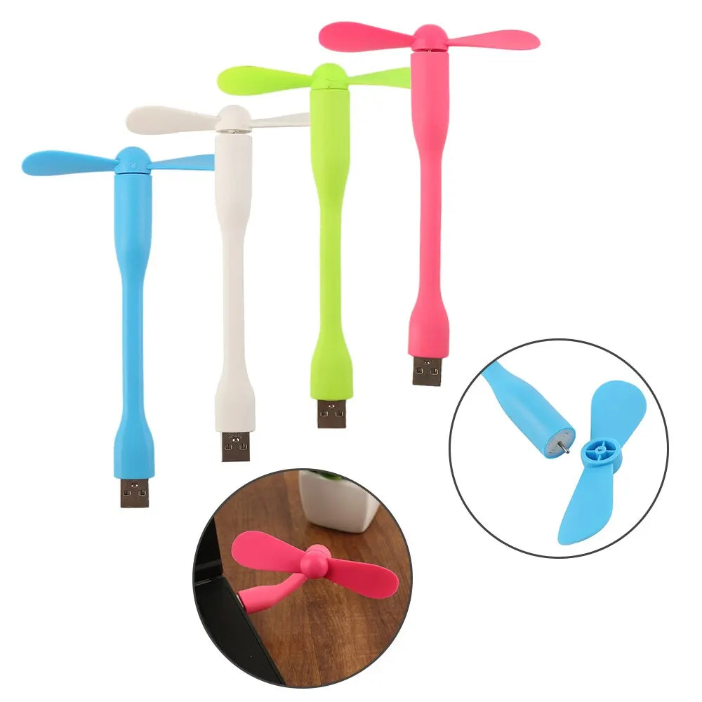 Portable Mini USB Fan – Flexible Bendable Cooling Gadget for Laptop and Travel