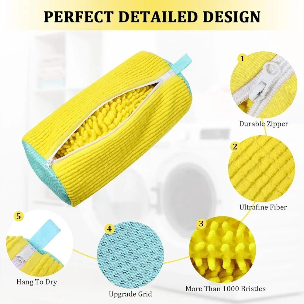 Chenille Shoe Laundry Bag – Non-Abrasive Mesh Protector for Sneaker Washing
