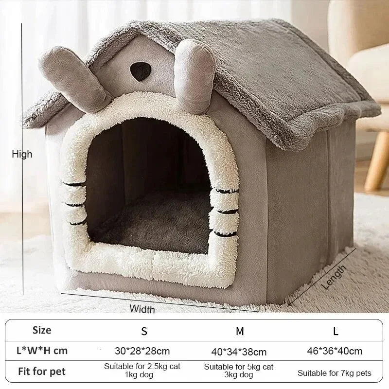 Soft Pet Bed Tent – Washable Enclosed Kennel for Indoor Dogs and Cats