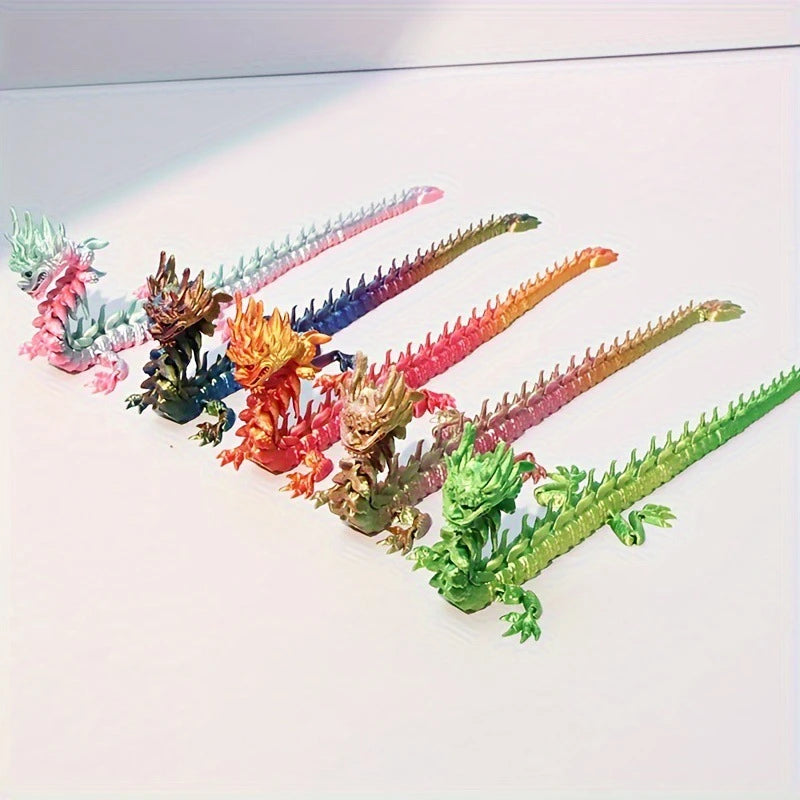 3D Printed Winged Dragon Figurine – Crystal Ornament for Desk Decor Gift