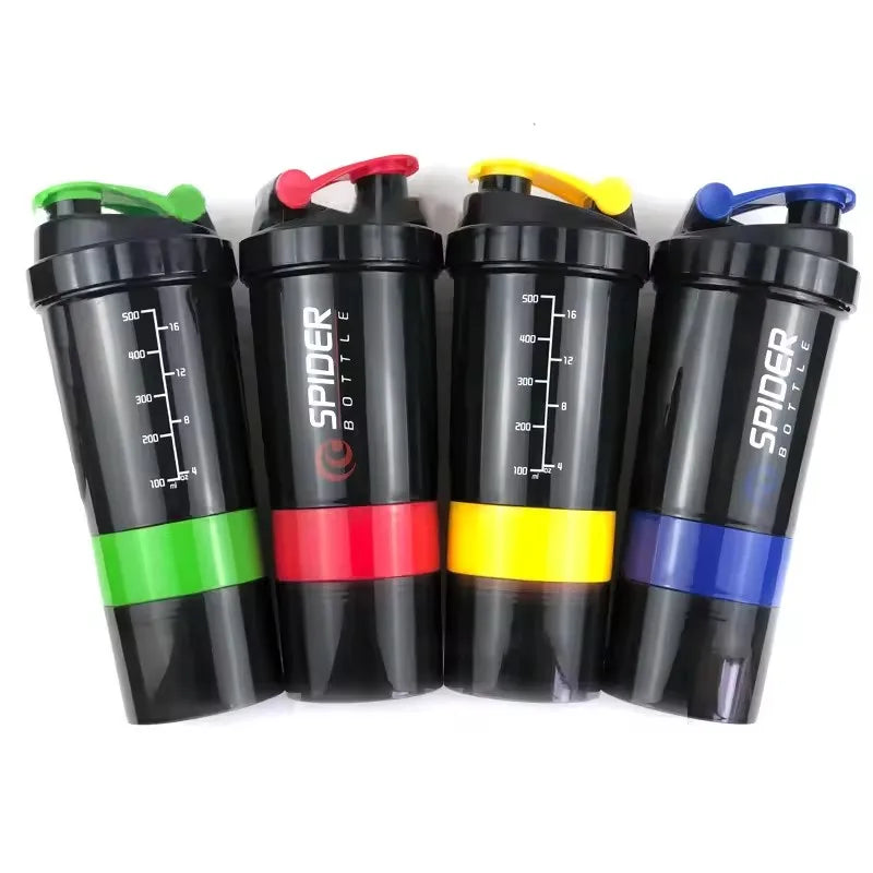 3-Layer Protein Shaker Bottle – Large Capacity Mixer for Fitness Gym Workouts