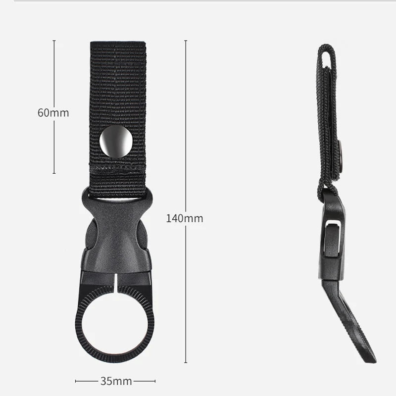 Nylon Webbing Bottle Holder – Tactical Carabiner Clip for Outdoor Hiking