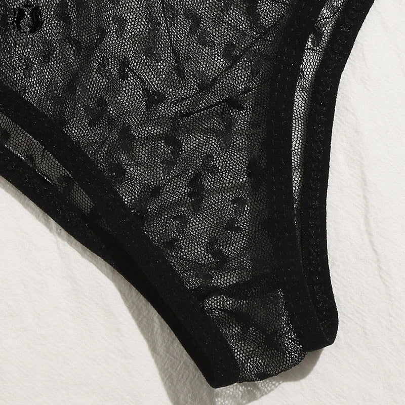 Floral Lace Lingerie Set – See Through Bralette for Romantic Evenings