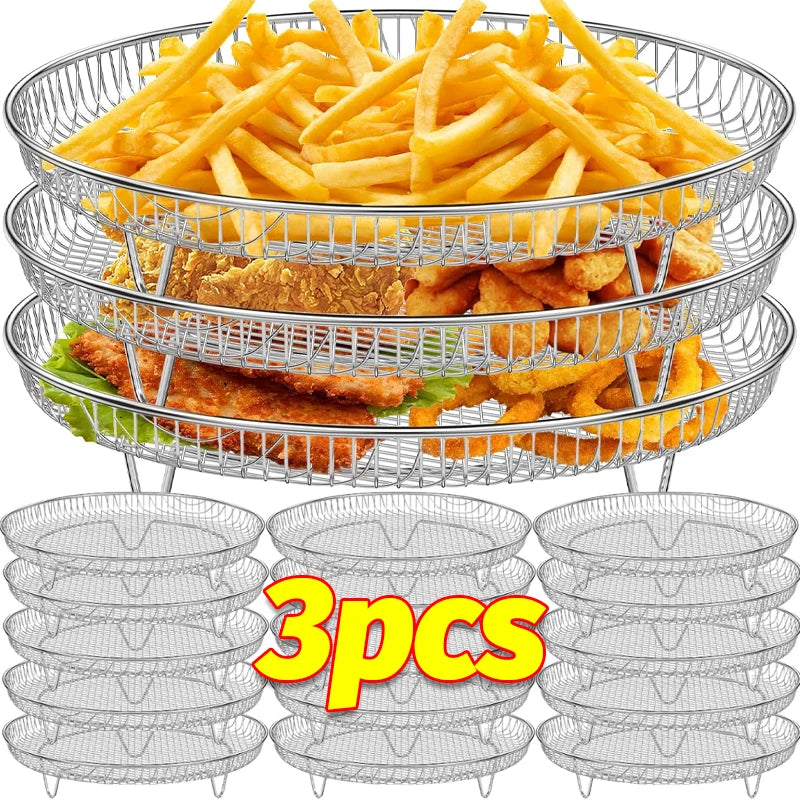 Stackable Air Fryer Rack – Stainless Steel Tray for Oven Cooking