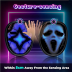 LED Gesture Sensing Mask – Luminous Kids Costume for Halloween Parties