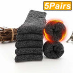 Thermal Terry Winter Socks – Thick Unisex Crew for Cold Weather