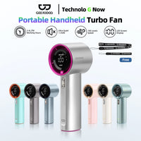 Rechargeable Handheld Turbo Fan – Digital 100-Speed Airflow for Outdoor Travel