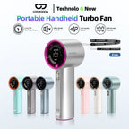 Rechargeable Handheld Turbo Fan – Digital 100-Speed Airflow for Outdoor Travel