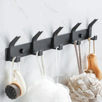Modern Aluminum Wall Hooks – Black Towel Hanger for Bathroom and Coat Storage