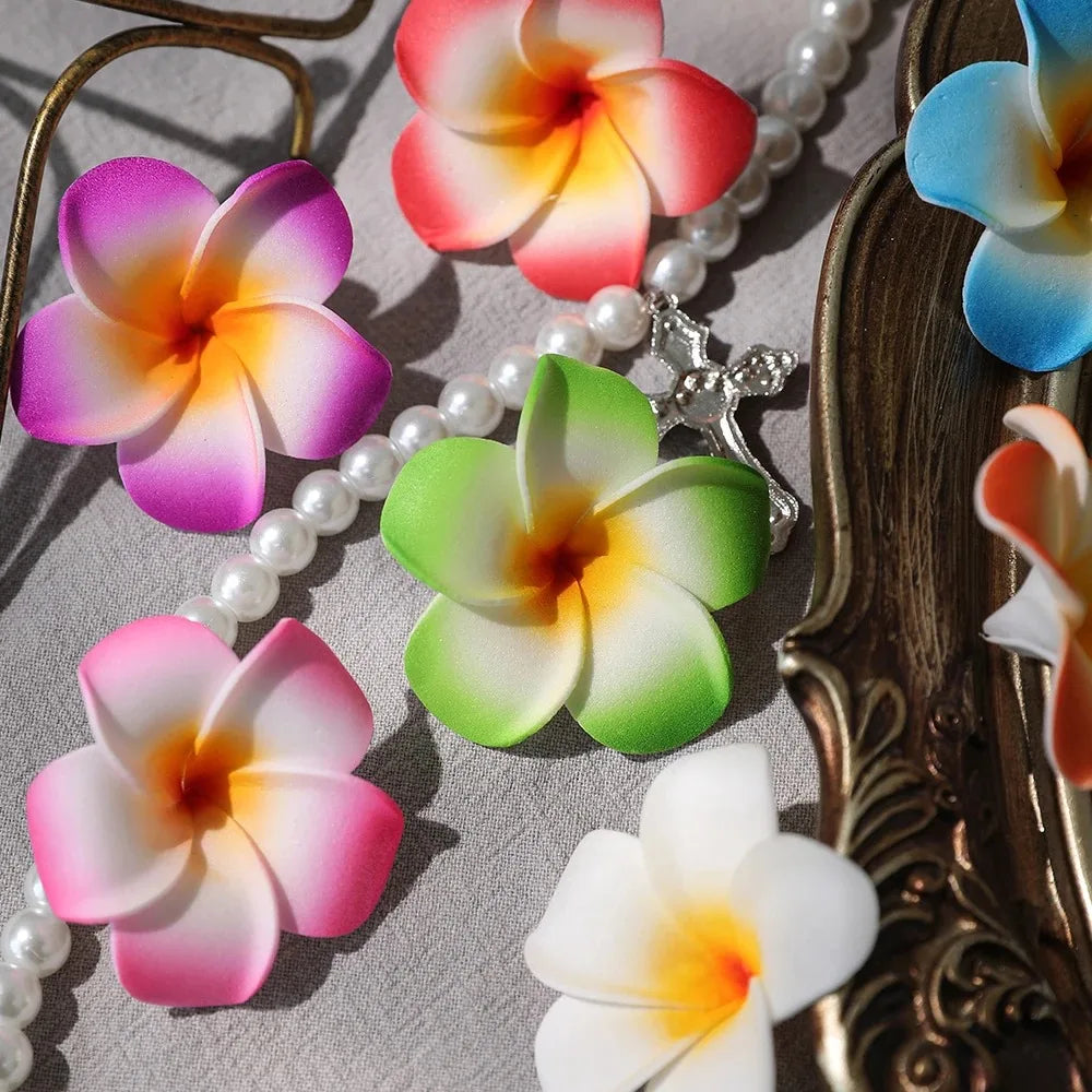 Artificial PE Foam Flowers – 5cm Hawaiian Plumeria for Wedding Decor DIY Crafts