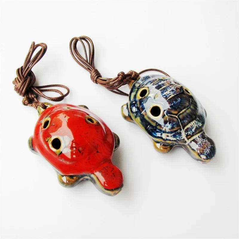Ceramic Tortoise Alto Ocarina – 6-Hole Musical Flute for Kids and Beginners