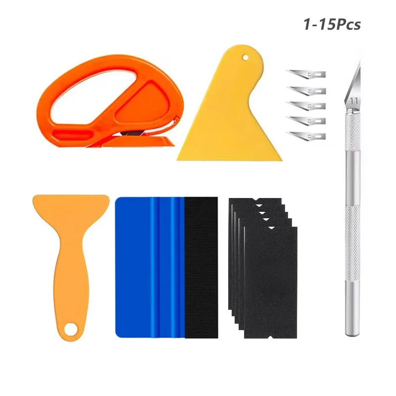 Vinyl Wrap Tool Kit – Felt Squeegee and Knife Set for Car Tinting