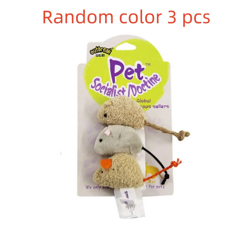 Interactive Plush Mouse Cat Toys – Bite Resistant Scratch Mice for Kittens