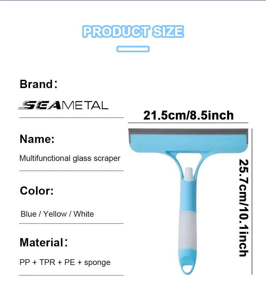 3-in-1 Glass Cleaning Squeegee – Spray Bottle Tool for Car and Home Wash