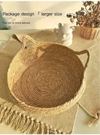 Handmade Woven Vine Cat Bed – Washable Seasonal Pet Nest for Winter Comfort