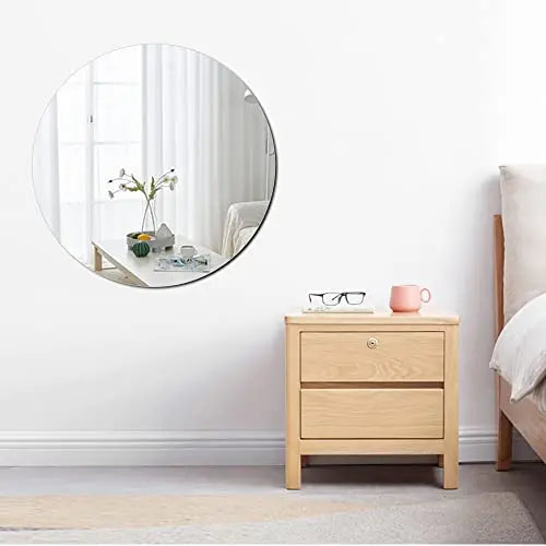 Round Acrylic Wall Mirror – Large Frameless Plexiglass for Bathroom Decor